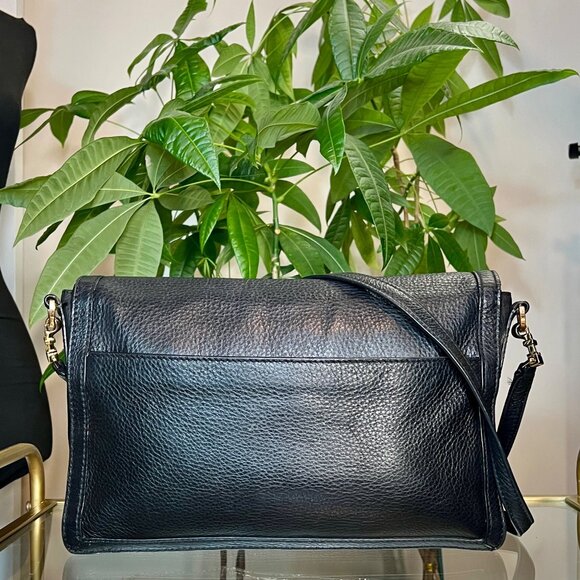 RARE!! ✺ AUTHENTIC TORY BURCH BLACK LEATHER JESSICA SHOULDER BAG!  VINTAGE BEAUT - Picture 3 of 10